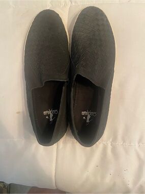 Corkys Black Woven Slip-On Loafers for Men